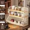 Estante de Almacenamiento con Portavasos para Escritorio, Estante en Capas para Snacks de Encimera, Portavasos, Mesa de Café, Mesa Auxiliar, Organizador de Almacenamiento de Gran Capacidad