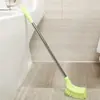 Cepillo para Inodoro de Acero Inoxidable sin Rincones Muertos, Montaje en Pared, No Requiere Taladrar, Mango Largo, Cepillo de Limpieza para Baño Doméstico con Alambre de Acero Inoxidable