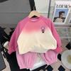 2026 Sudadera de Color Degradado de Moda para Niños Conjunto de Dos Piezas Atuendo Casual de Primavera y Otoño para Niñas Nuevo Conjunto Elegante para Niños Pequeños