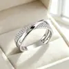 Anel Zi Yu de Linha Geométrica Multicamadas para Mulheres Simples Noivado Casamento Joias Moda Estilo Zircônia Microincrustada