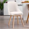 Silla de comedor nórdica de madera maciza, moderna y sencilla, para el hogar, para apartamento pequeño, estilo crema, con mesa y silla, respaldo suave y taburete.