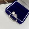 Año Nuevo de la Serpiente Anillo Abierto Ajustable de Lujo Ligero para Mujer de Agua Dulce Joyería Anillo Estilo Palacio de Luz Fuerte