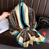 Bufanda Nueva de Seda Simulada, Bufanda Larga de Brocado, Moda Primavera y Otoño, Versátil Chal de Protección Solar de Verano, Turbante