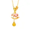 Collar con Borla de Caballo Mecedora Chapado en Oro para Mujer Cadena Clavicular Juguetona Dopamina Regalo para Novia