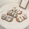 Nuevas Sandalias de Princesa para Niñas Estilo Coreano Primavera/Verano 2026 con Lazo, Suela Suave, Antideslizantes, de Velcro, de Moda Versátiles