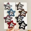 Pinza de Pelo de Estrella de Cinco Puntas a Cuadros Estilo Coreano para Niñas, Pinza de Pelo Multicolores Dulce y Versátil para Recoger el Cabello Lateral