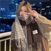 Chal Monocromático de Invierno de Felpa Liso Estilo Perezoso Color Sólido Mohair Grande de Lana Cálida Bufanda Estilo Estudiante Transfronterizo