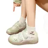 Huili 2026 Outono Novo Tênis Branco de Solado Grosso para Mulheres, Velcro de Desenho Animado, Tênis Casual Fashion Versátil, Treinamento Alemão Z