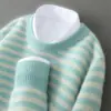 Suéter de Lã de Inverno Masculino Gola Redonda Blocos de Cor Jacquard Aconchegante Solto e Moderno 100% Lã Pura Camisa de Base Tricotada