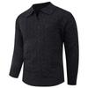 Comercio Exterior Aliexpress Suéter de Punto con Cuello Polo Otoño e Invierno para Hombre, Suéter Chaqueta de Patrón Retorcido, Estilo Old Money, Corte Holgado, Camiseta Interior Base