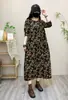 Moda Nova Primavera e Outono Emagrecedor Elegante Redutor de Idade Vestido Pulôver Feminino Artístico Retrô Estampado Saia Longa Atacado