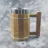 Taza de Cerveza de Resina con Forma de Barril de Madera Taza de Cerveza de Acero Inoxidable con Imitación de Madera Taza con Forma de Barril Taza con Forma de Tambor Cafetera Taza de Barriga