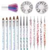 Set de Joyería con Pluma para Manicura Transfronterizo, Pluma de Cristal, Pluma de Dibujo, Pluma de Punto Doble, Set de Brochas para Polvo de Joyería, Set de 6 Piezas