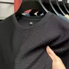 2026 Nueva Camiseta de Manga Corta de Seda Helada de Gama Alta para Hombre con Cuello Redondo, Camiseta de Malla Transpirable de Manga Media para Verano, Ropa para Hombre