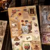Livro de Adesivos Série Yuxian Mengyuan Tea Talk Estilo Palácio Retrô Francês Material para Diário Adesivos de 20 Caracteres 2 Designs
