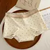 Roupa Íntima Feminina Floral Retrô 10A Algodão Antibacteriano Fundo Estendido para Meninas Algodão Puro Sem Costura Cintura Média Roupa Íntima Feminina