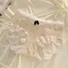 Calcinhas de Renda Francesa com Laço para Mulheres, Calcinhas de Renda com Forro de Algodão Puro, Calcinhas Femininas Retro de Cor Sólida com Bolinhas Venda por Atacado