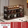 Estante de Almacenamiento para Juego de Té Estante Pequeño de Exhibición de Escritorio Estilo Chino Nuevo Minimalista Moderno Estante para Tetera con Múltiples Compartimentos Gabinete de Almacenamiento para Hojas de Té