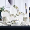 Jingdezhen Cerâmica Louça 56 Cabeça Rice Bowl Tableware Set Lily Love Pratos Cerâmica Tableware Presente Atacado