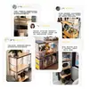 Estante de Armazenamento de Chão Estilo Japonês com Eixo Ótico, Estante de Livros, Estante de Armazenamento para Micro-ondas de Cozinha, Prateleira Simples para Sala de Estar em Casa