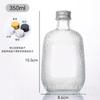 Venta al por mayor de botellas de vino pequeñas con textura de glaciar, botellas de vino de frutas, botellas de vino de hielo, botellas vacías, botellas de jugo de café con extracto frío.