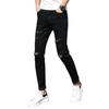 Jeans Negros Rasgados para Hombre para Primavera y Verano, Marca de Moda, Corte Delgado, Estilo Coreano, Populares en Línea