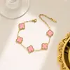 Nuevo collar de cuatro hojas de doble cara de 13 MM más vendido transfronterizo para mujer, diseño de lujo ligero, joyería de moda para celebridades de internet al por mayor