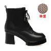 Botas Cortas de Moda Otoño e Invierno para Dropshipping, Botas de Tacón Alto, Botas de Primavera y Otoño para Mujer, Botas de Algodón con Tacón Grueso, Zapatos Versátiles de Piel de Gamuza Plus