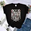 Camiseta con Estampado Gráfico de Anime Japonés Attack on Titan para Hombre Casual