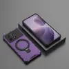 Para Red Rice K70 Funda Protectora con Soporte Resistente a Caídas Xiaomi POCO F6pro Rejilla Anillo para Dedo Funda de Teléfono con Succión Magnética