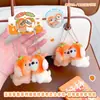 Par de Muñecos de Tela Magnéticos Familia Wangwang con Caquis de la Suerte, Colgante de Peluche de Perro para Bolso, Muñeco para Máquina de Garra