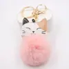 Gato Lúcido Lindo Xiaohua Kitty Boutique Bola de Pelo Llavero Colgante Mochila Billetera Colgante de Felpa Joyería