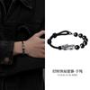 Pulsera Pixiu de Plata Pura 999 con Obsidiana para Hombre, Cuerda Tejida Hecha a Mano, Estilo Chino, Directo del Fabricante