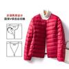 Yujia Clothing Chaqueta Ligera de Plumón para Mujer Corta Cuello Redondo Cuello en V Cálida Forro Sin Cuello Ajustada Talla Extra Abrigo para Viajero
