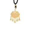 Collar con Borla de Cerradura Ruyi de Diseño Calado Tradicional, Vaina de Loto de Aleación de Cobre, Cordón Negro Ajustable, Suministro Directo del Fabricante