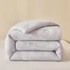 Colcha Estampada de Algodón Lavado Clase A con Relleno de Soja Grado Materno e Infantil Colcha Amigable con la Piel Núcleo Súper Suave Lavable a Máquina Colcha para el Hogar Invierno