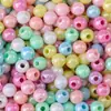 Cuentas Redondas de Color Sólido Acrílico Chapado AB Sueltas Hechas a Mano para Pulsera DIY, Collar, Materiales para Cuentas, Accesorios de Joyería