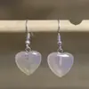 Pendientes Colgantes de Piedra Natural Amor Cristal Blanco Ojo de Tigre Rosa Pendientes Corazón de Melocotón Pendientes Sencillos para Mujer