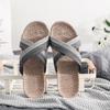 Pantuflas de lino para mujer, sandalias antideslizantes de verano para interiores y exteriores, pantuflas suaves y silenciosas para hombre.