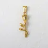 Pingente de Aço Inoxidável Cupido Rosa Libra Barra Haste Âncora Ábaco Pingente Único Aço Titânio Banhado a Ouro 18K