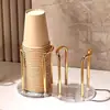 Dispensador de Copos Descartáveis Acrílico Suporte de Copos de Mesa Suporte de Balcão Porta-Copos de Papel de Luxo Leve Prateleira de Armazenamento Doméstico