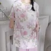 Familia Algodón Seda 2026 Nuevo Estilo Chino Pijama de Algodón Seda para Mujer, Se Puede Usar Afuera, Ropa de Casa Estilo Nacional, Conjunto Retro de Algodón Artificial