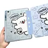 Diseño de cachorro a línea, adecuado para funda de tableta iPad Pro 11, Air 6/5/4/3, lindo diseño plegable Y mini con ranura para lápiz