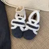 Zapatos Peludos Retro de Velcro con Suela Gruesa para Mujer, Nueva Moda Versátil Cálida Otoño e Invierno 2026 Zapatos de Algodón Birkenstock para Mujer