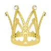 Accesorios de Decoración para Hornear Corona Redonda para Niños Transfronterizos, Aleación de Cumpleaños, Cabeza de Pedrería, Adorno de Corona de Postre