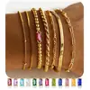Conjunto de Pulseiras 7 Peças com 12 Pedras de Nascimento Transfronteiriço, Estilo Unissex Moderno e Simples, Joias Douradas Empilháveis para Mulheres