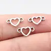 13x7.6mm 0.27g Plata Antigua Accesorios de Joyería Europeos y Americanos Material Conector Corazón Hueco DIY