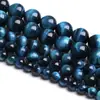 Piedra Ojo de Tigre Azul Natural Cuentas Redondas Accesorios para Joyería DIY Pulsera Semi-Terminada Cuentas Sueltas Venta al por Mayor Piedra Ojo de Tigre Natural