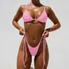 Traje de baño de leopardo talla grande estilo nuevo comercio exterior bikini sexy de dos piezas con tiras traje de baño para mujer fábrica transfronteriza venta al por mayor
