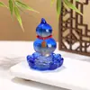 Enfeite de Cabaça Flor de Lótus de Cristal para Sorte e Riqueza, Lótus Pequeno com Base Giratória, Cabaça, Lótus de Vidro, Fábrica de Enfeites de Cabaça
